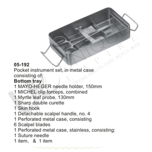 Suturing Instrument Set. Pocket Instrument Set